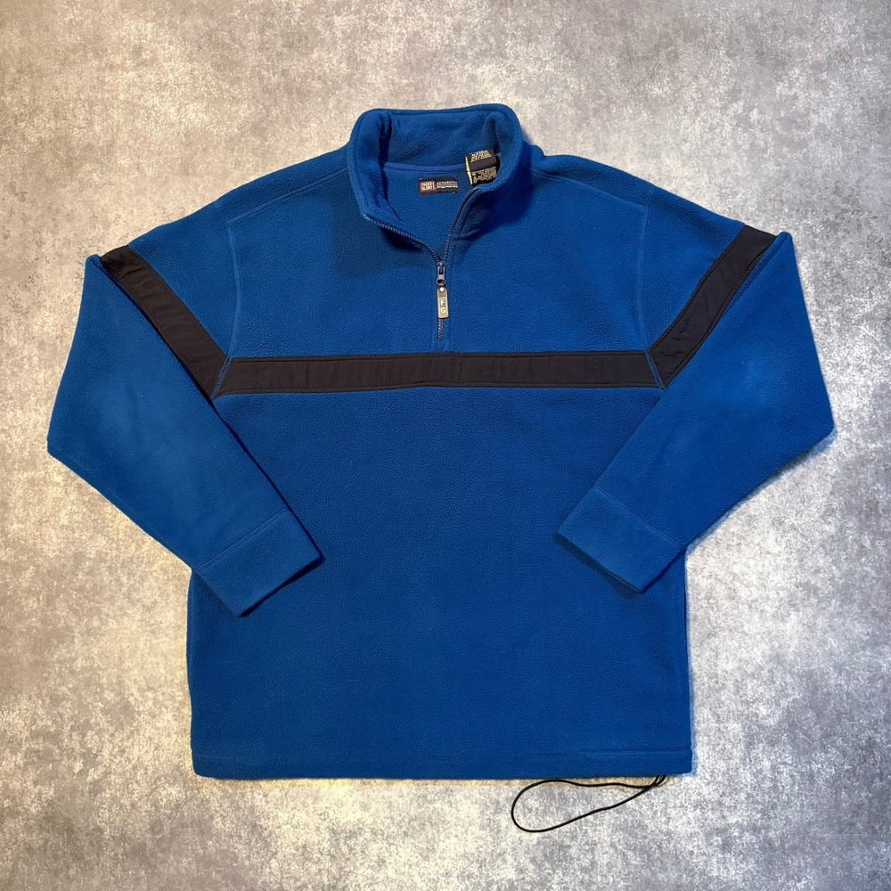 Vintage Faded Glory Mens Blue Fleece 1/4 Zip Pullover Sweatshirt‎ Athletic Small